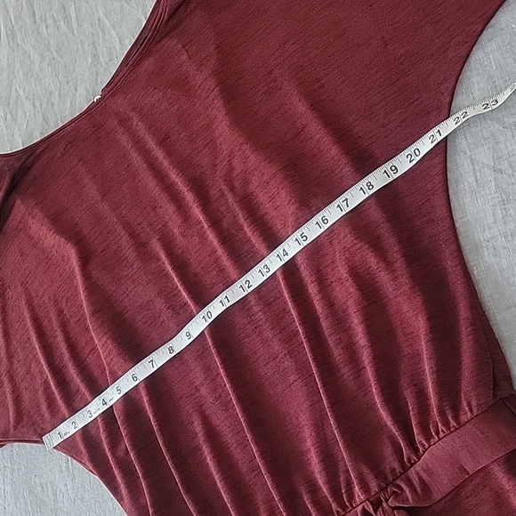 WHBM Metallic Ruby 3/4 Dolan Sleeve Dress - Picture 13 of 16